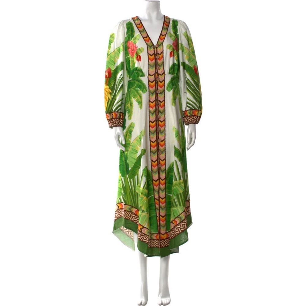FARM Rio Tropical Leaf and Floral Maxi Dress